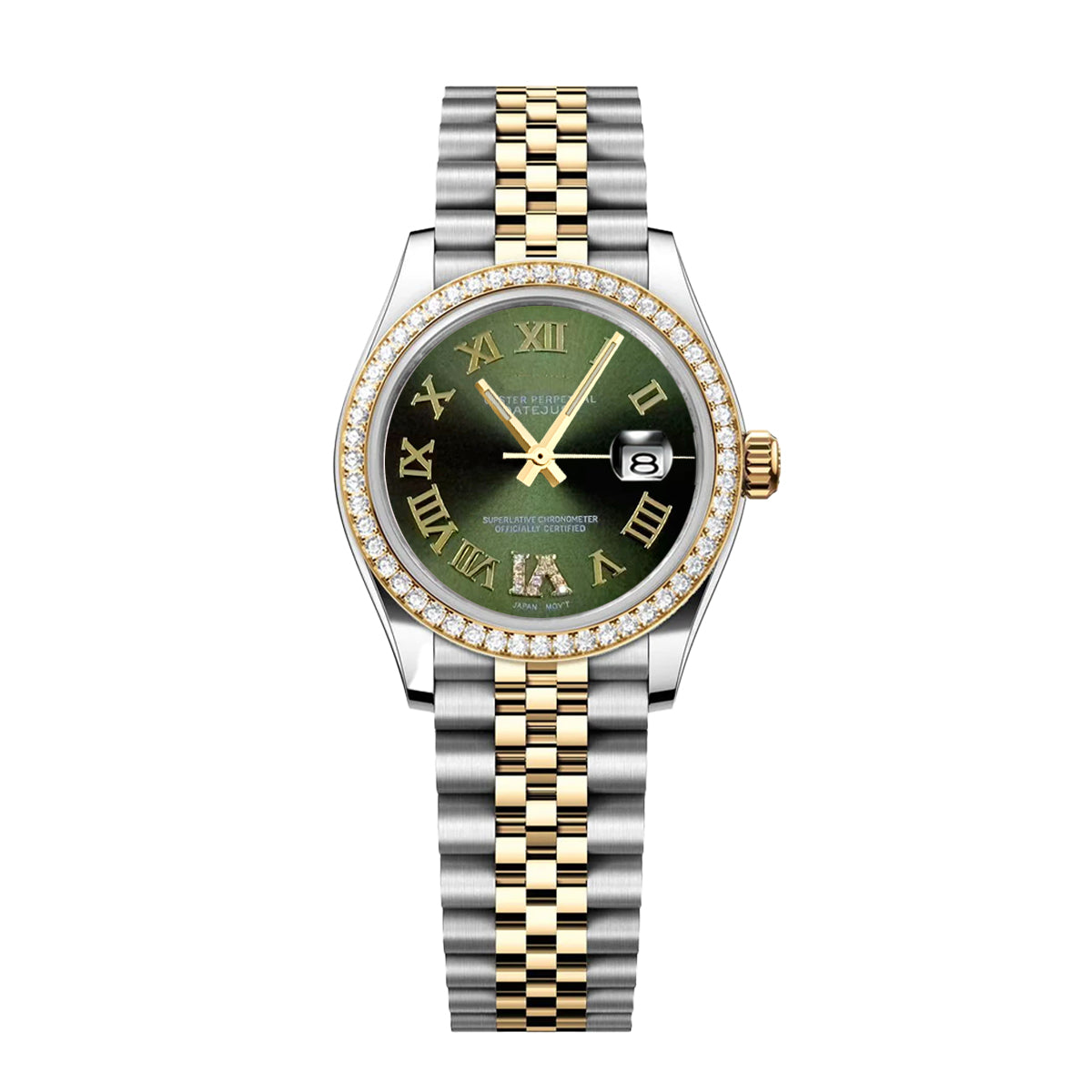 Date Lady - Green Roman Gold Diamond