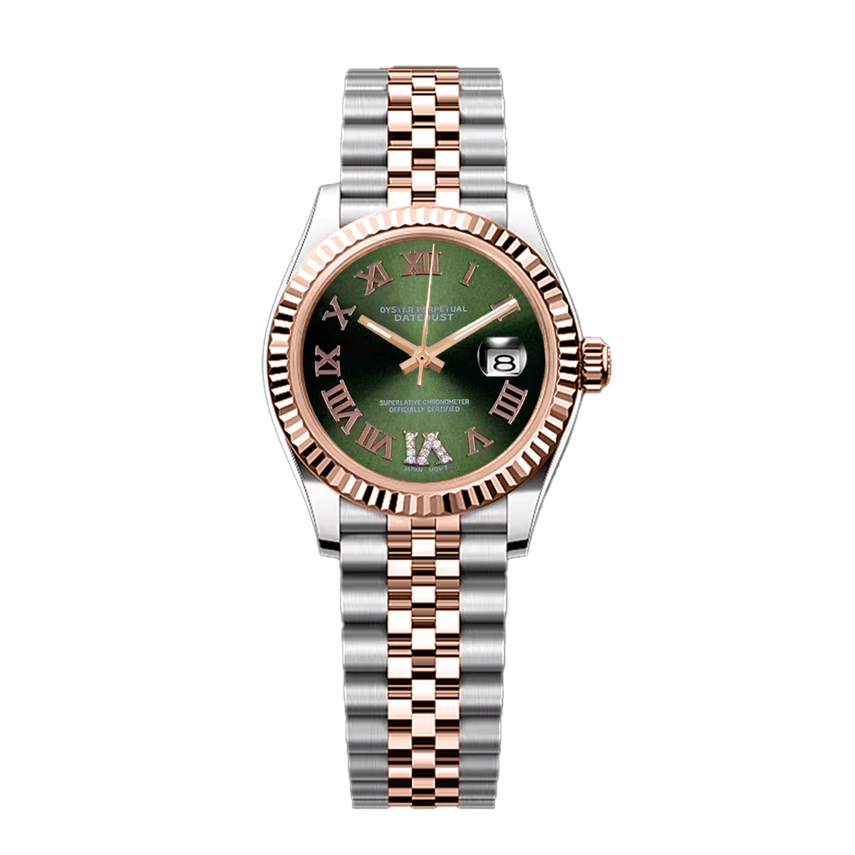Date Lady - Green Roman Rosegold Twotone